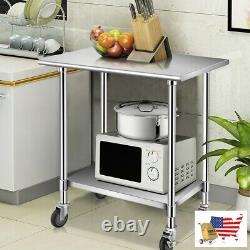NSF Stainless Steel Commercial Kitchen Prep & Work Table