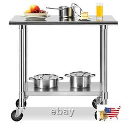 NSF Stainless Steel Commercial Kitchen Prep & Work Table