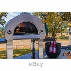 NXR Elite Large Wood Fired Pizza Oven And Cart With Cover Stainless Steel