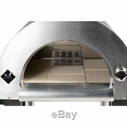 NXR Elite Large Wood Fired Pizza Oven And Cart With Cover Stainless Steel