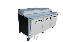 New 3 Door Refrigerated Pizza Prep Table 72