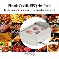 New 3000W Commercial Stainless Steel Electric Griddle Grill Home BBQ Plate 110V