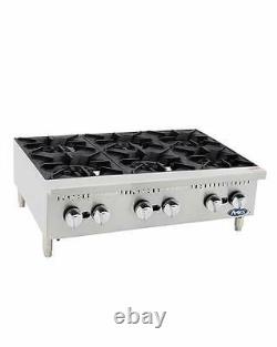 New 36 6 Burner Counter Top Gas Hot Plate Range Stove Commercial Nat/lp Gas
