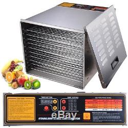 New Commercial 10 Tray Stainless Steel Food Fruit Jerky Dryer Blower Dehydrator