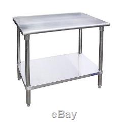 New Commercial 72 X 36 Stainless Steel Work Table with Undershelf Galvan
