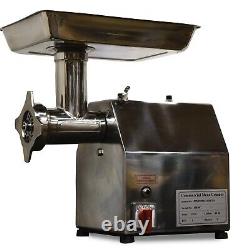 New Commercial Electric Meat Grinder 1 HP Stainless Steel Heavy Duty Meat Mincer