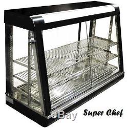 New! Heated Food Display Warmer Cabinet Case 48 Glass on all sides & IN STOCK