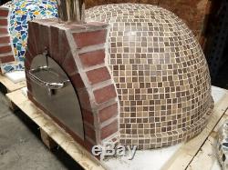 New Outdoor Mosaic Tile Brick Wood-Fired Wood Coal Burning Pizza Oven BBQ Grill