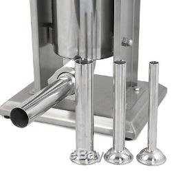 New Sausage Stuffer Vertical Stainless Steel 3L/7LB 7 Pound Meat Filler 4 nozzle