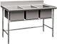 New Triple 3 Three Compartment Commercial Stainless Steel Sink Wash Basin Table