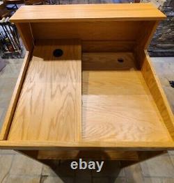 Oak Lectern Portable Full-Size Hand-Carved Easy to Move + Store