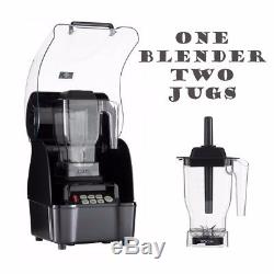 OmniBlend Pro Commercial Blender + Enclosure + 2 Jugs Ice Smoothie Milkshake Bar