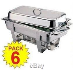 Pack 6 Omega S/steel Full Size Chafing Dish Sets Free Next Day Delivery