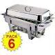 Pack 6 Omega S/steel Full Size Chafing Dish Sets Free Next Day Delivery