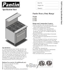 Pantin 36 Commercial 6 Burner Oven Gas Range Kitchen Restaurant Stove ETL