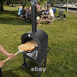Pizza Oven Wood Fire Pizza Maker Grill Outdoor with Pizza Stone & Waterproof Cover