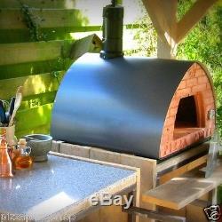 PizzaParty wood fired oven GREY +SupportWithWheels+GlassDoor+2PizzaPeelspacesave