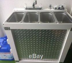 Portable Concession Sink, 3 Compartment Sink/Hand Sink, Hot Water Scratch & Dent