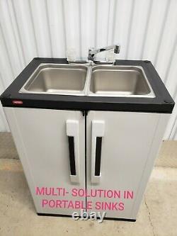 Portable DOUBLE sink mobile Self contained Hot Water concession 110V