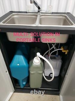 Portable DOUBLE sink mobile Self contained Hot Water concession 110V
