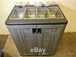 Portable Food Truck Trailer Concession Sink Hand Wash 3 Compartment Hot Water