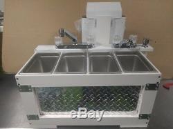 Portable Table Top Concession Sink, 4 Compartments, 3 Large, 1 Hand Wash -Extras