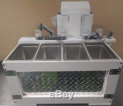 Propane Portable Concession Camping Sink Hot Water 3-4 Compartment Hand Wash