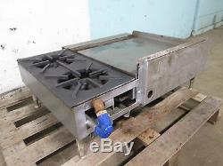 RANKIN-DELUX HD COMMERCIAL NAT-GAS COUNTER-TOP 2 BURNERS STOVE with24W GRIDDLE