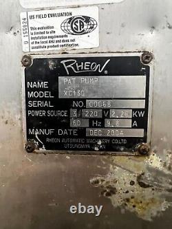 Rheon Fat Pump XC130 220V 3P Will be Refurbished by seller