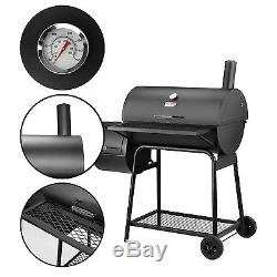Royal Gourmet Charcoal Grill with Offset Smoker BBQ Backyard Cooking 30 L
