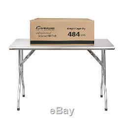 Royal Gourmet Stainless Steel Folding Work Table Kitchen Table 48 L x 24 W