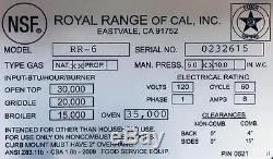 Royal Rr-6 Restaurant Equipment 36 6 Burner Stainless Steel Gas Range Oven