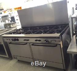 SOUTHBEND 10 BURNER GAS RANGE STOVE w DOUBLE OVEN