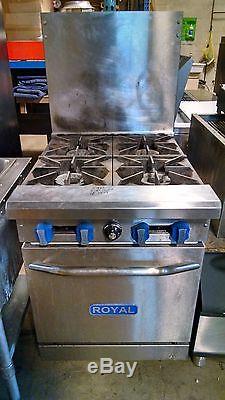 SPACE SAVER 24 Royal Range RR-4 Commercial 4 Burner Oven Calibrated Used Tested