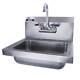Sauber Commercial Stainless Steel Wall Mount Utility Hand Sink With Faucet 17w