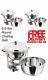 Set Of 3 Round 8.5l Chafing Dish With Steel Lid/buffet Dish/party Food Warmer