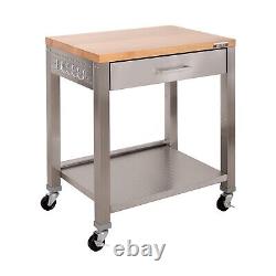 Seville Classics Stainless Steel Worktable Kitchen Cart, 30 x 20 x 36 in