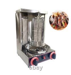 Shawarma Machine Doner Kebab Grill Gas Vertical Broiler Meat Rotisserie 2 Burner