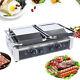 Smooth Top&bottom Commercial Double Panini Sandwich Grill Press Restaurant Cafe