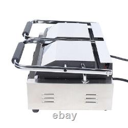 Smooth Top&Bottom Commercial Double Panini Sandwich Grill Press Restaurant Cafe