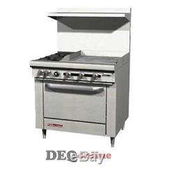 Southbend S36D-2G 36 Gas Range With Standard Oven 2 Open Burners With 24 Griddle