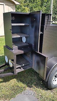 Square Weekender BBQ Smoker 48 Grill Trailer Food Truck Mobile Kitchen Business