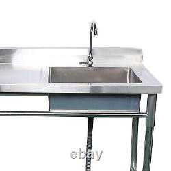 Stainless Steel 1 Compartment Commercial Kitchen Prep Sink Stainless Steel Sink