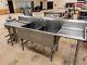Stainless Steel 2 Compartment Commercial Sink Stainless Steel Legs Cross Bracing