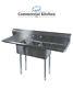 Stainless Steel 3 Compartment Sink 60 X 20 With 2 Drainboards Nsf Certified