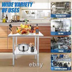 Stainless Steel 30'' × 30'' Commercial Kitchen Equipment Food Prep Table New