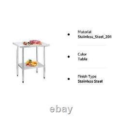 Stainless Steel 30'' × 30'' Commercial Kitchen Equipment Food Prep Table New