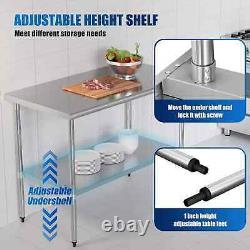 Stainless Steel 30'' × 36'' Commercial Kitchen Equipment Food Prep Table New