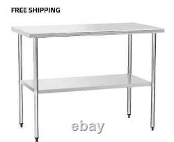 Stainless Steel 30'' × 48'' Commercial Kitchen Equipment Food Prep Table New