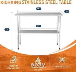 Stainless Steel 30'' × 48'' Commercial Kitchen Equipment Food Prep Table New